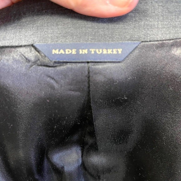 Vtg Banana Republic Men’s Classic Wool Two Button Blazer Charcoal Gray Stretch - Picture 9 of 12